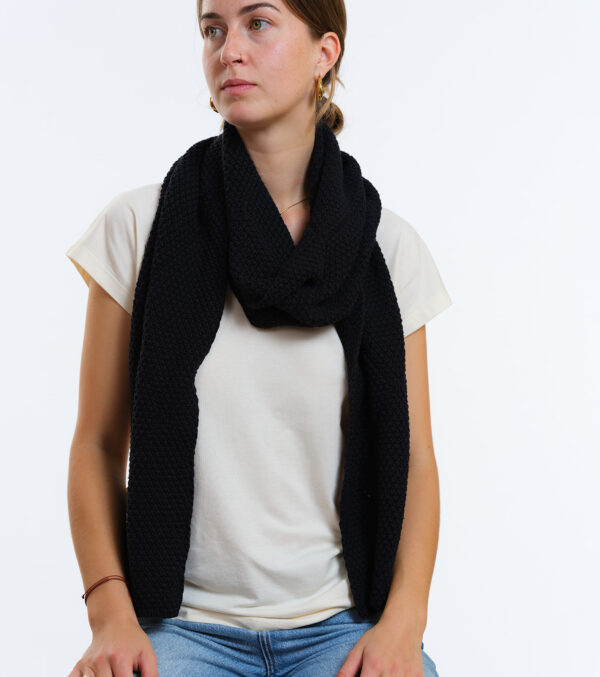 Organic Knit Scarf Baker black - Image 4