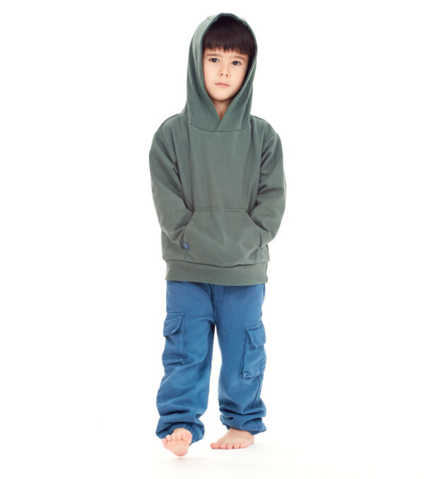 Lined children‘s cargo pants, petrol blue - Image 2