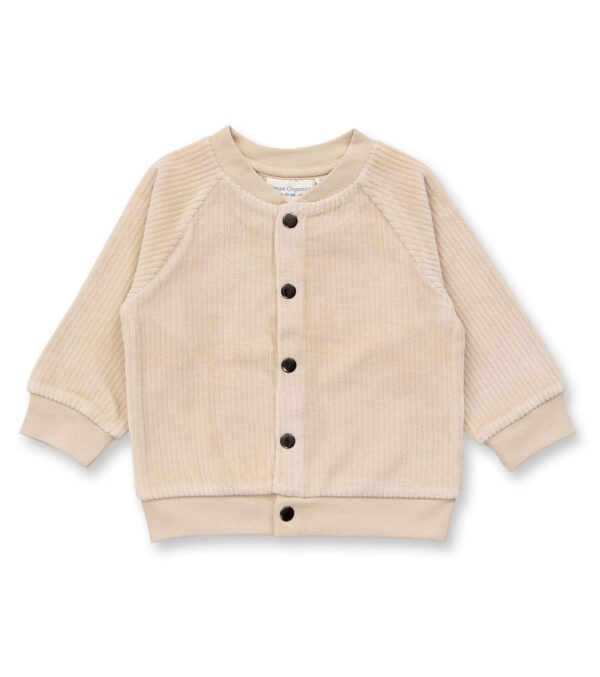 Cremefarbene Babyjacke aus kuschligem Nickistoff