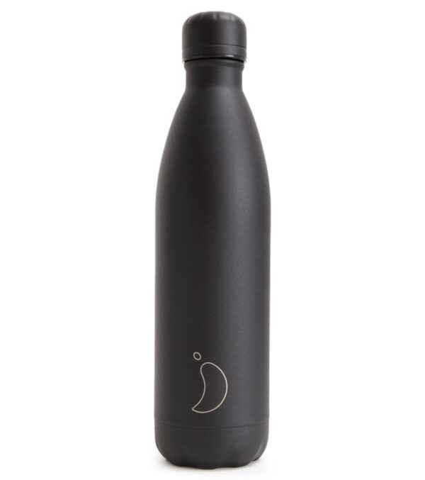 750 ml Trinkflasche isoliert, mono all black