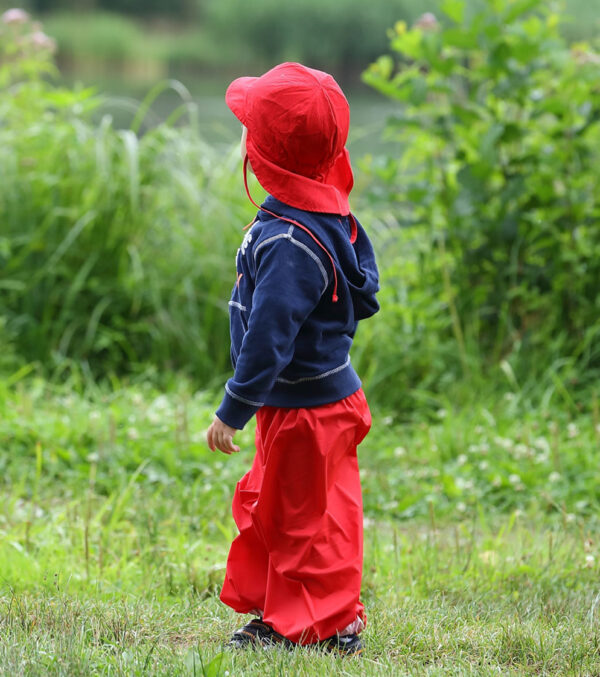 Grow-with-me Children‘s Rain Pants, Red - Image 5