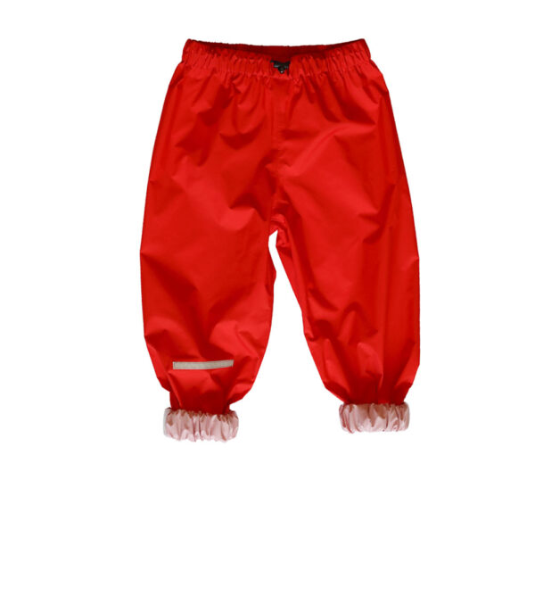 Grow-with-me Children‘s Rain Pants, Red - Image 3