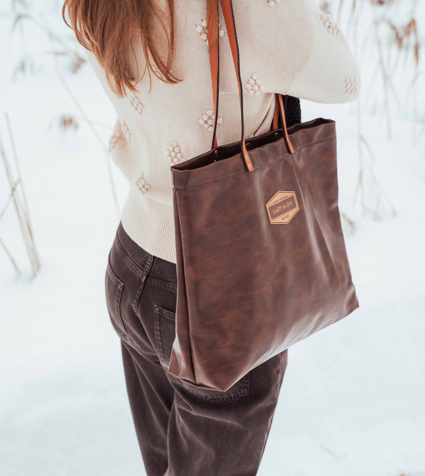 Shopper Bag Vintage Dark Brown - Image 3