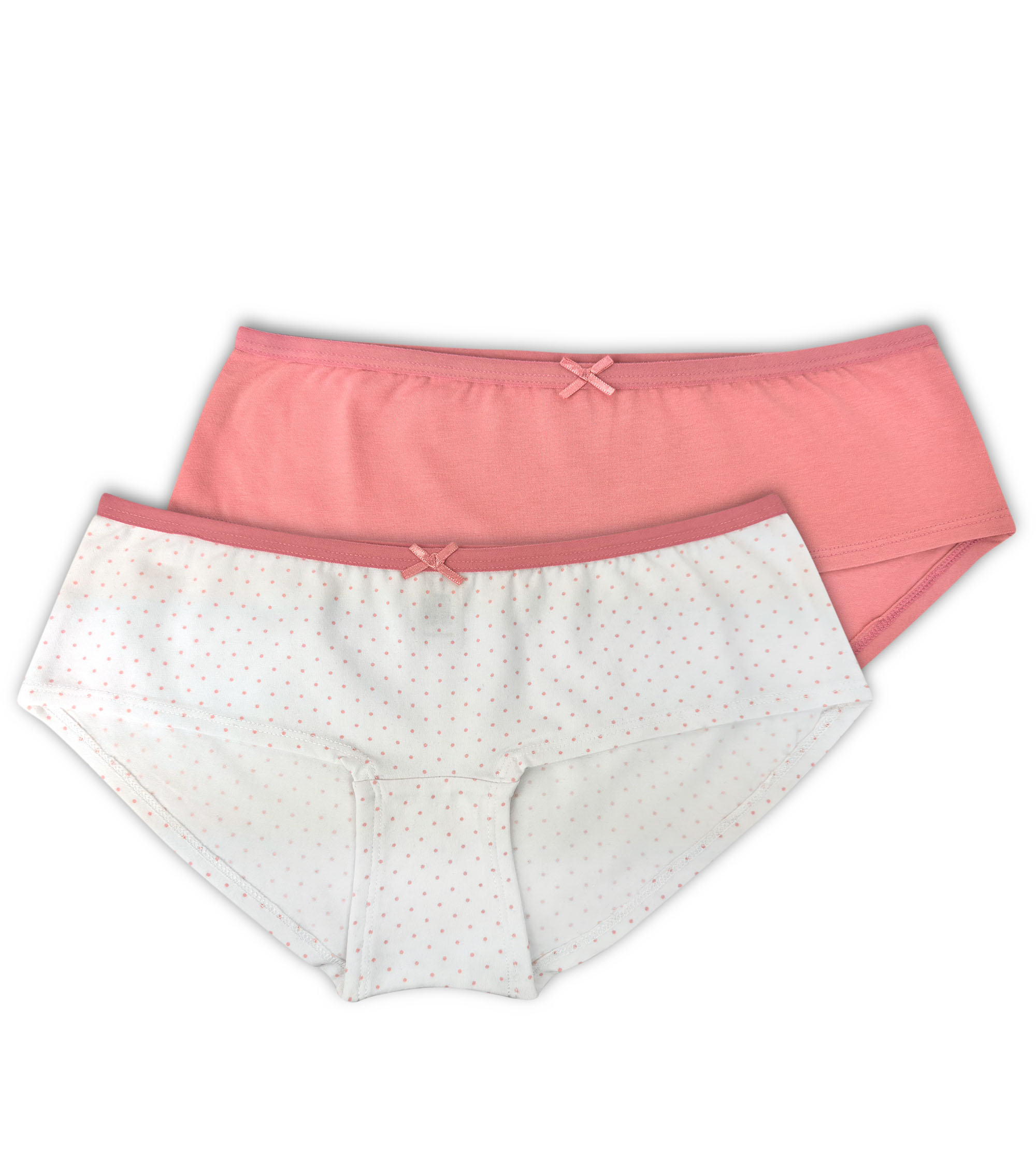Organic Ladies Hipsters, 2-pack with pink dots