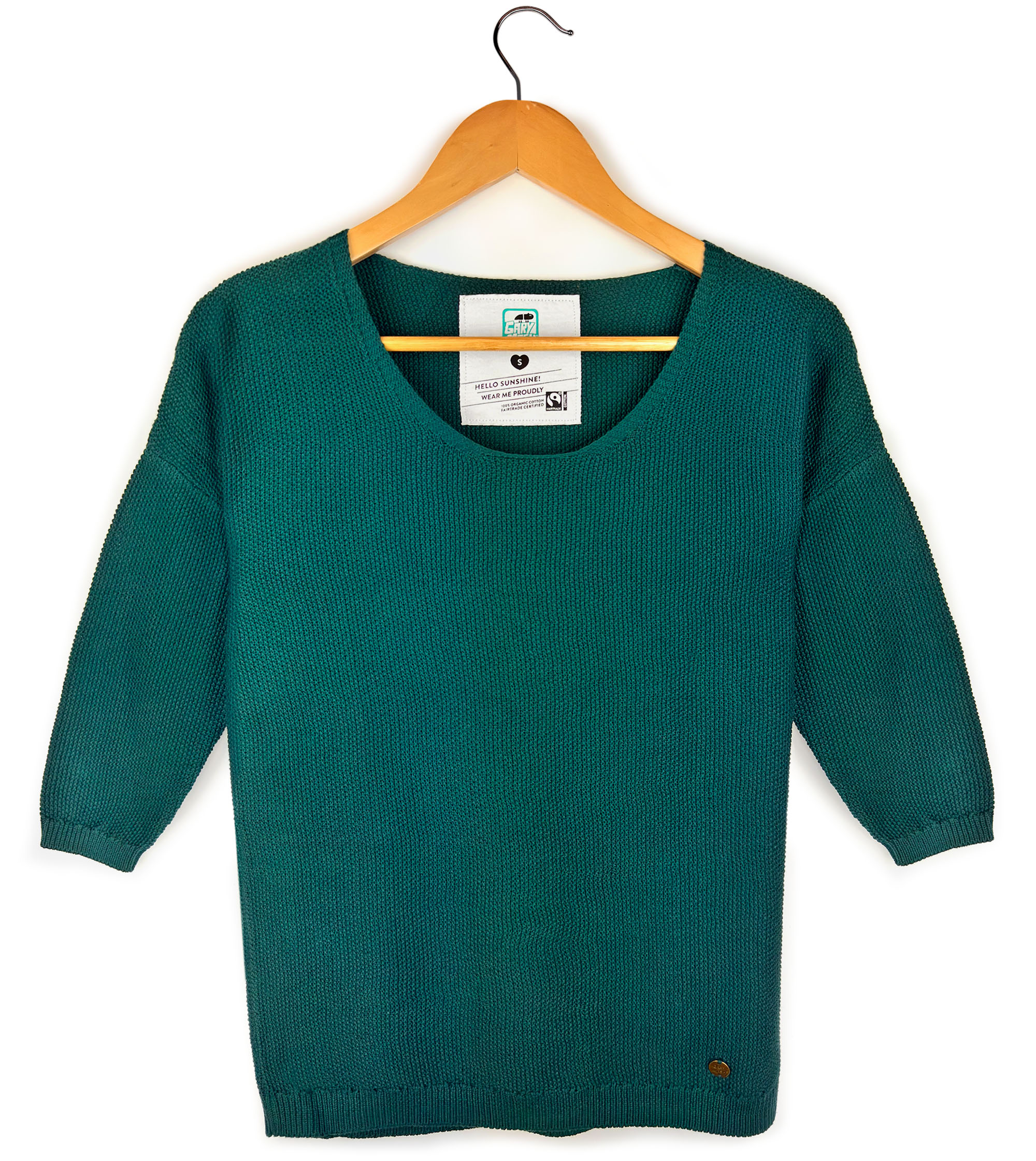 Light knitted sweater Valona transformative teal