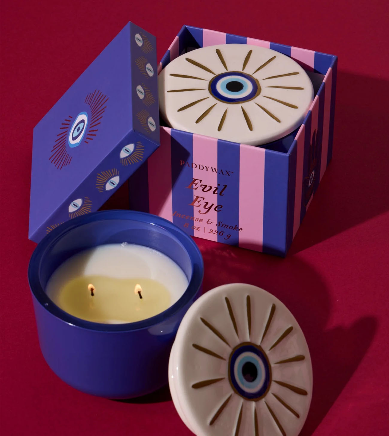 Charmed Blue Glass Candle Incense & Smoke - Image 2