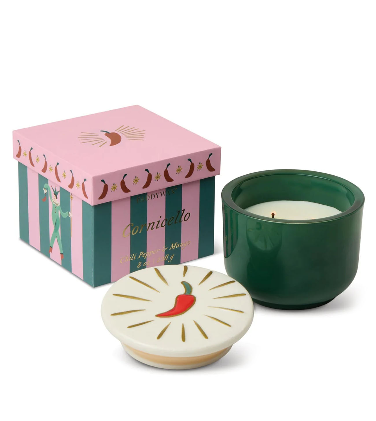 Charmed Green Glass Candle Chili Pepper & Mango