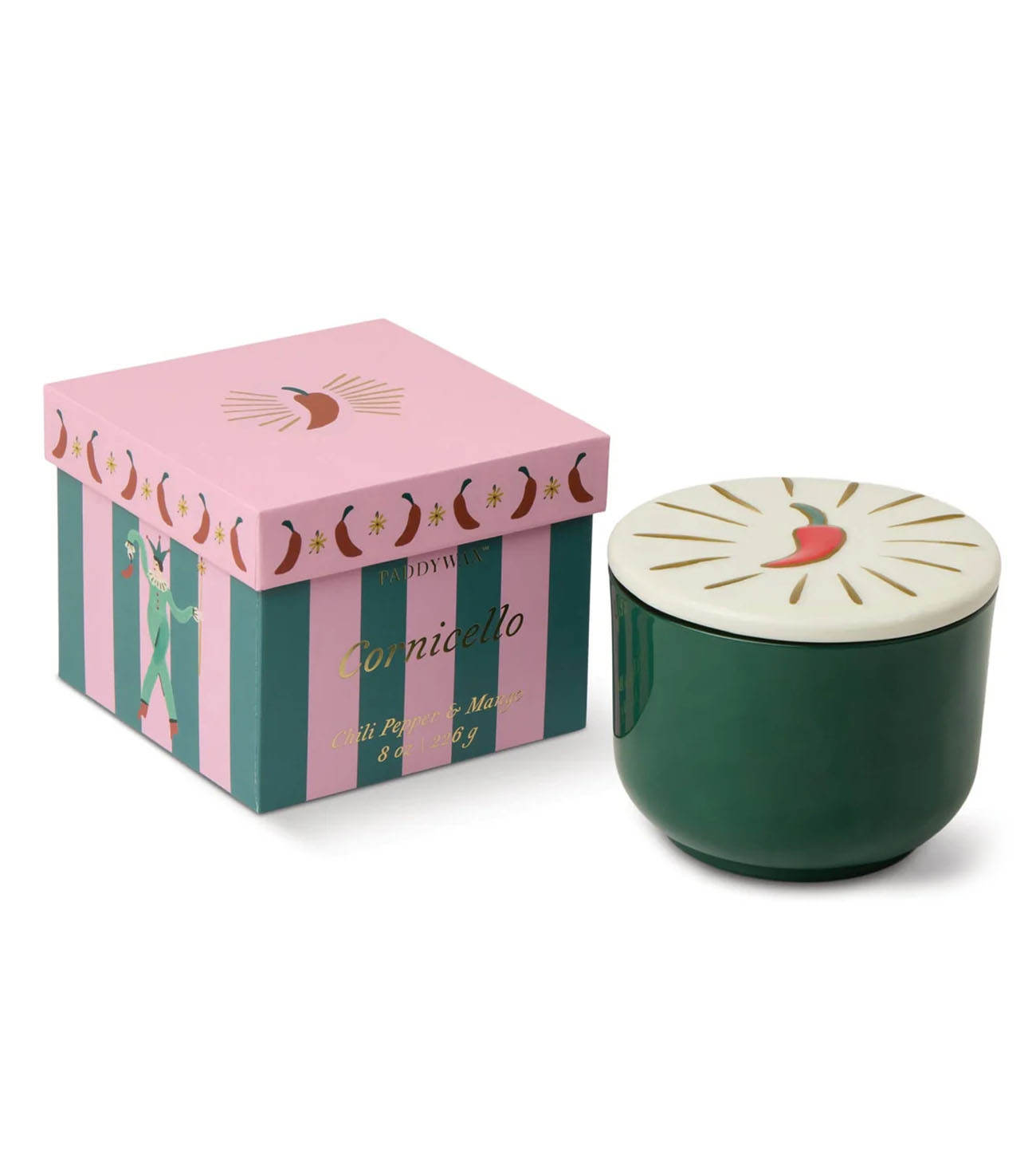 Charmed Green Glass Candle Chili Pepper & Mango - Image 3