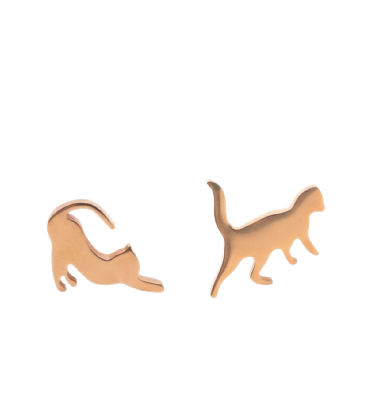 Ohrstecker Katzen streckend & stehend 9 mm roségold