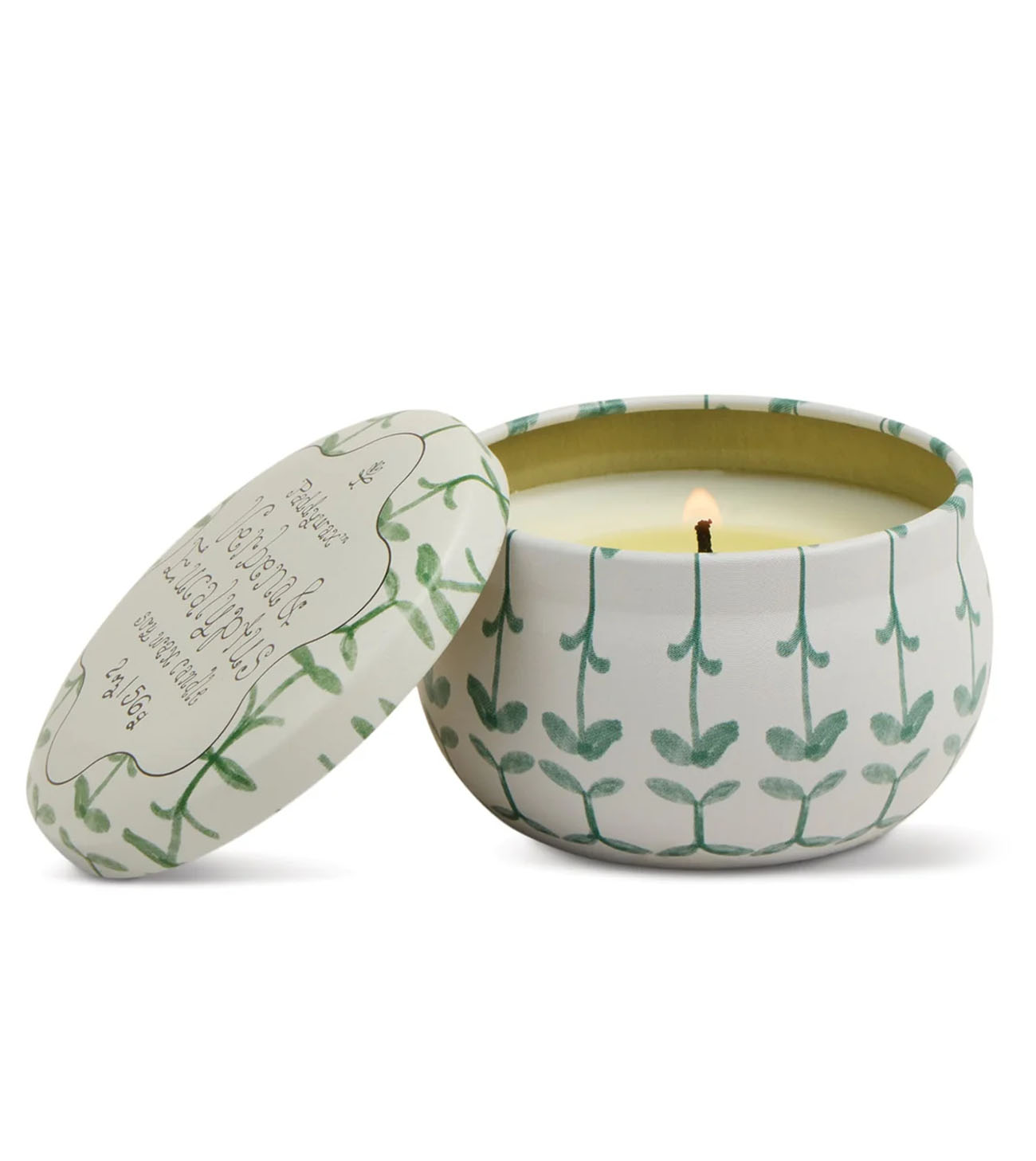 Tulip Printed Tin Candle - Verbena & Lemongrass