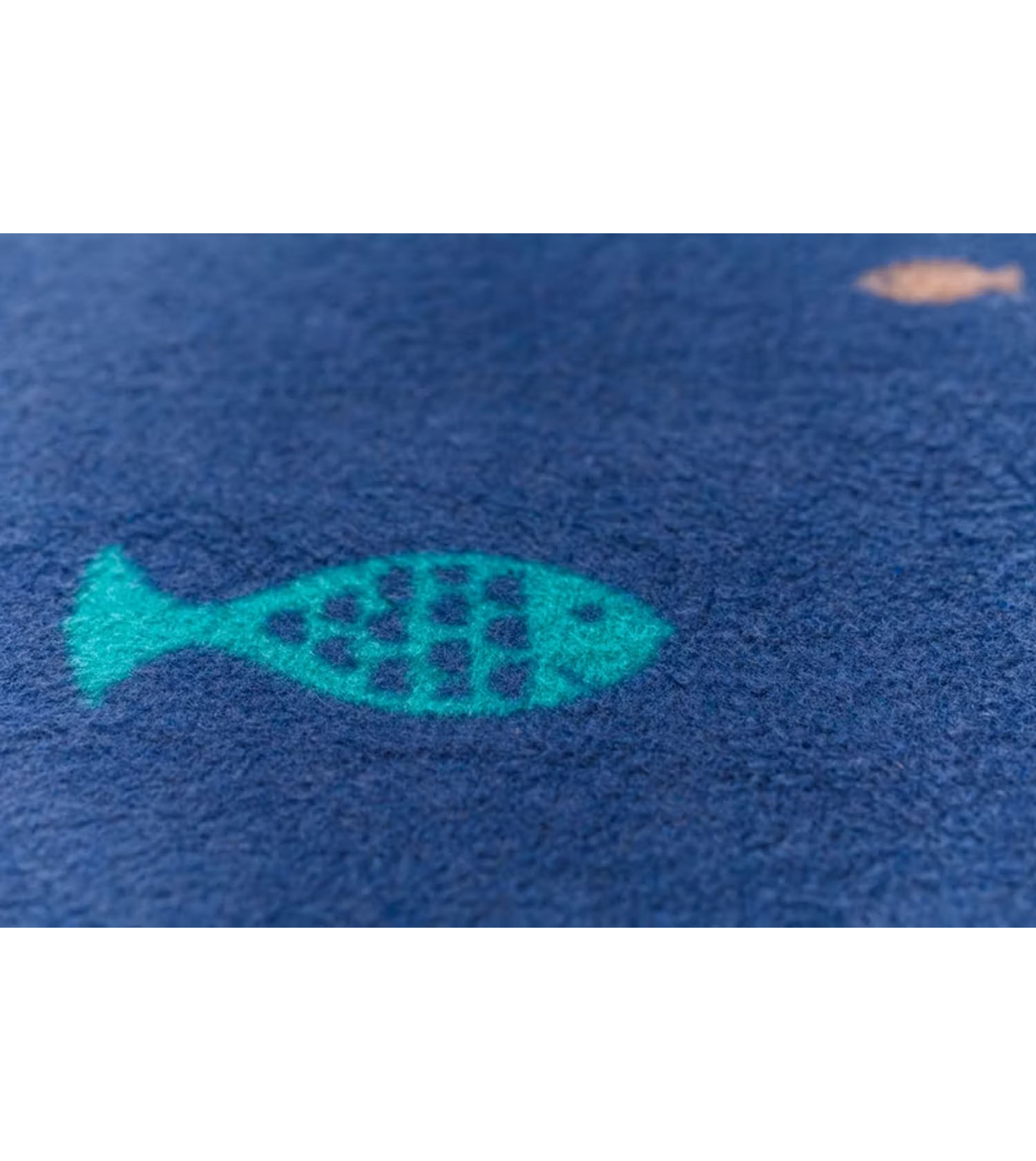 Cozy baby Blanket Velour 75 x 100 cm, Fishes navy blue - Image 4