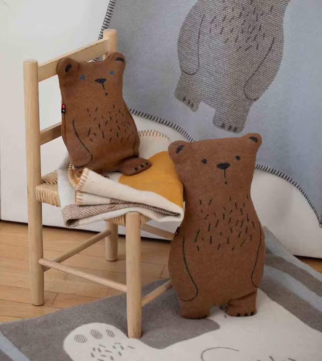 Stuffed Cushion "Bear", 22 x 40 cm - Image 4