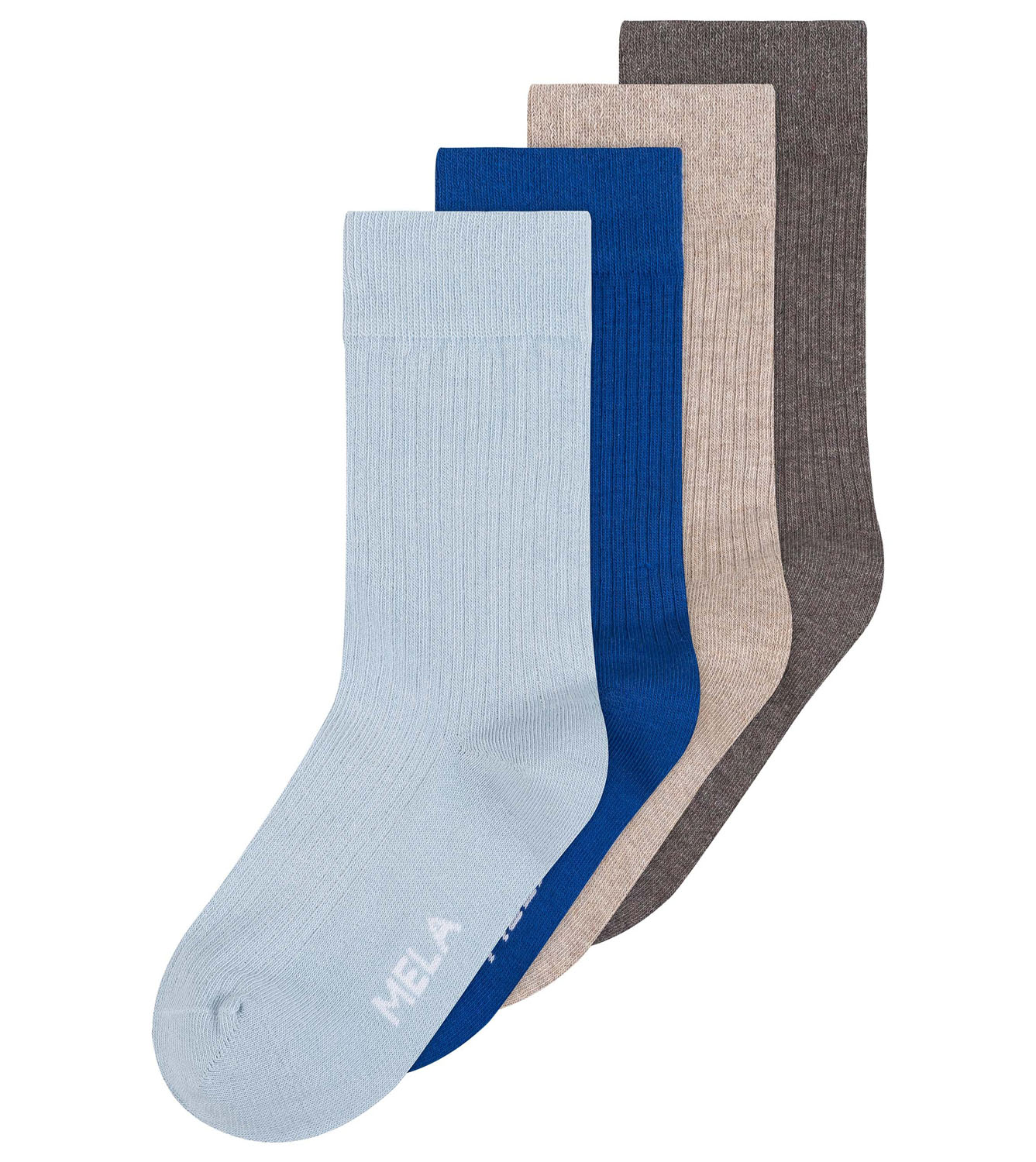 4 pairs of Ribbed Socks mix blue earth