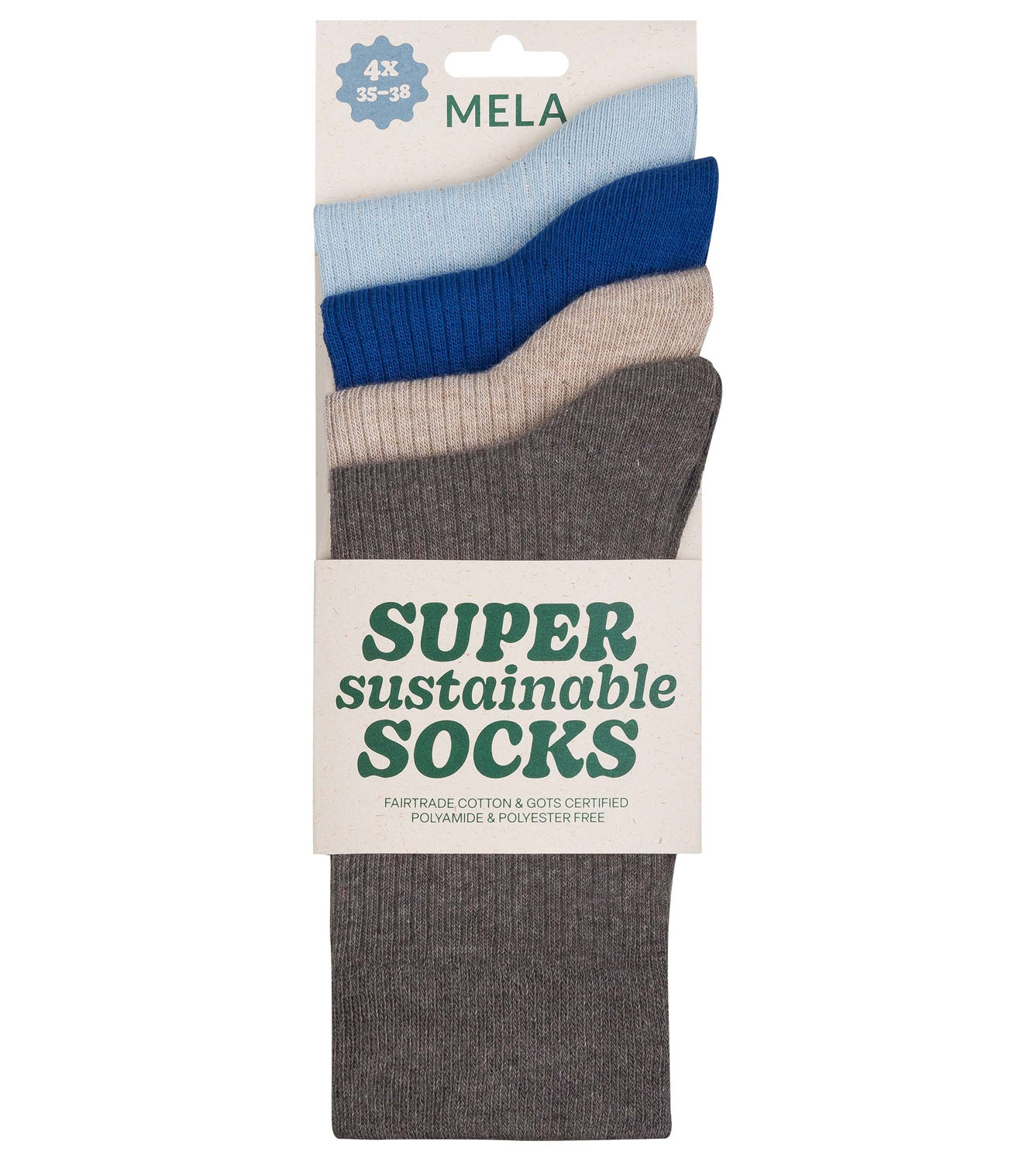 4 pairs of Ribbed Socks mix blue earth - Image 2