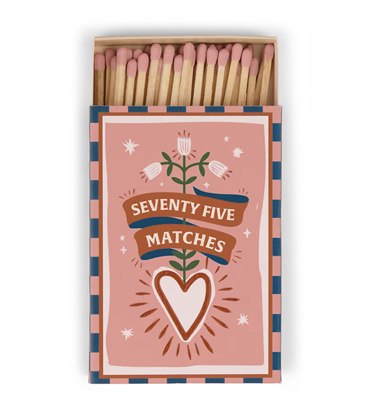 Long Matches "Hearts pink", 75 pcs.